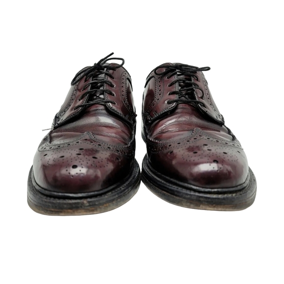 Vintage Hanover LB Sheppard Signatures 2313 Wingtips Burgundy Leather 9 D/B USA - Picture 3 of 12
